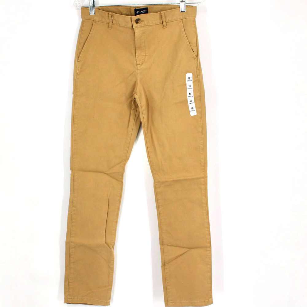 The Children’s Place Uniform Stretch Skinny Chino Pants Boys 16 In Flax New